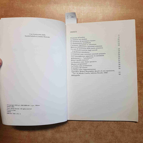 MUSORGSKIJ QUADRI DI UNA ESPOSIZIONE saggio di analisi DE NATALE 1993 RICORDI