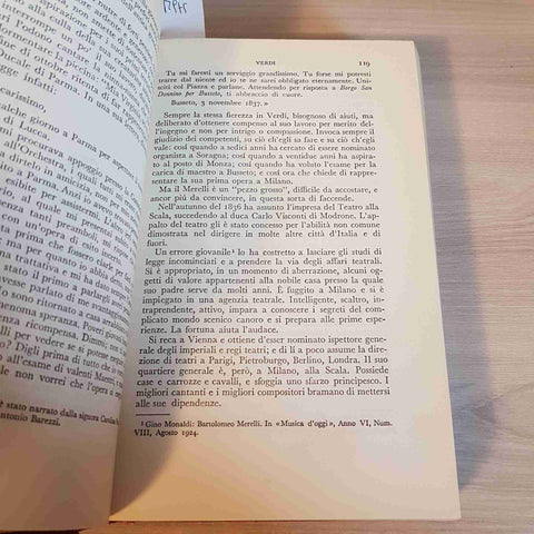 VERDI giuseppe biografia 1°edizione le scie CARLO GATTI - MONDADORI - 1981