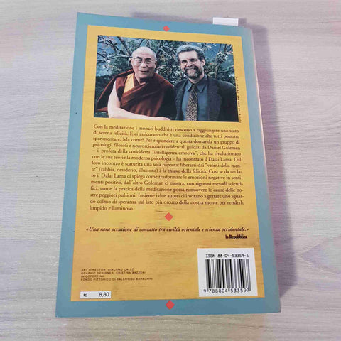 EMOZIONI DISTRUTTIVE liberarsi rabbia desiderioDALAI LAMA GOLEMAN 2005 MONDADORI