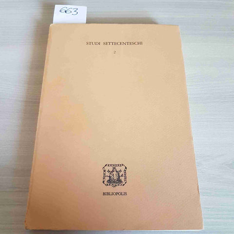 STUDI SETTECENTESCHI 2 ancient part locke smith d'alambert BIBLIOPOLIS 1981