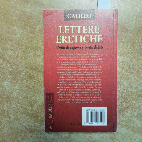 GALILEO GALILEI - LETTERE ERETICHE verita' di ragione e di fede 1995 ACQUARELLI