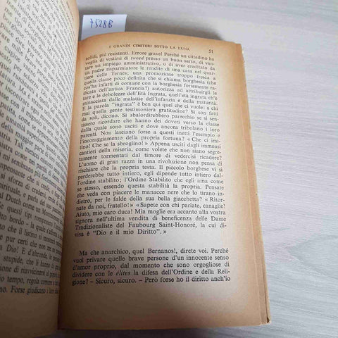 I GRANDI CIMITERI SOTTO LA LUNA - GEORGES BERNANOS - MONDADORI - 1953