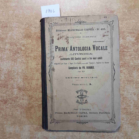 PRIMA ANTOLOGIA VOCALE liturgica 100 cantici sacri  a tre voci FR. HAMMA capra
