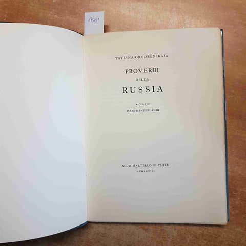 PROVERBI DELLA RUSSIA 1968 TATIANA GRODZENSKAIA aldo martello ILLUSTRATO