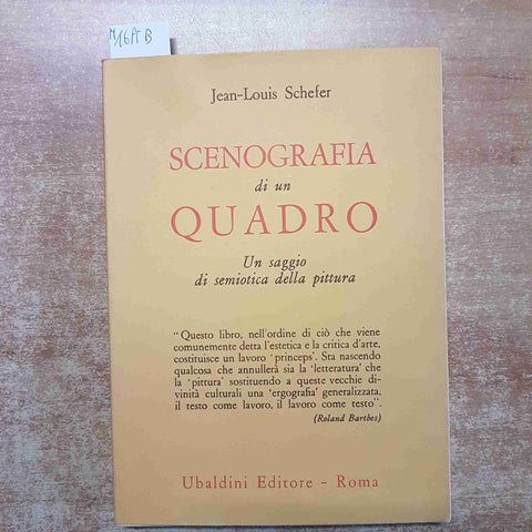 SCENOGRAFIA DI UN QUADRO saggio di semiotica della pittura SCHEEFER - UBALDINI