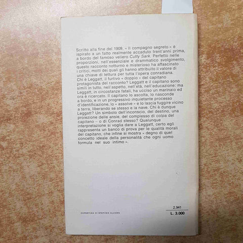JOSEPH CONRAD IL COMPAGNO SEGRETO 1981 BUR andrea zanzotto ITALIANO/INGLESE