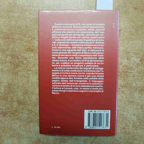 LEGGERE MARCO Bas Van Iersel 1989 EDIZIONI PAOLINE evangelista vangelo