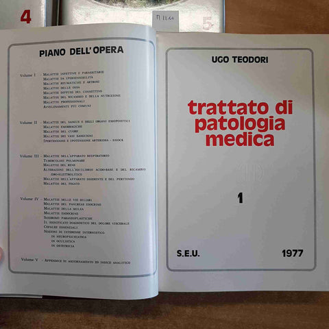TRATTATO DI PATOLOGIA MEDICA completo in 5 volumi UGO TEODORI 1977 S.E.U. SEU