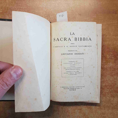 LA SACRA BIBBIA OSSIA ANTICO E NUOVO TESTAMENTO 1950 Diodati SACRE SCRITTURE