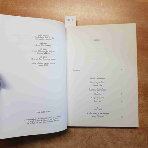 I SIMBOLI NELLE GRANDI RELIGIONI simbologia simbolismoJULIEN RIES 1988 JACA BOOK