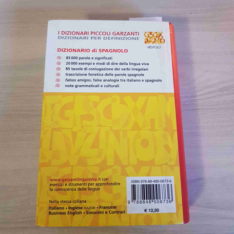 DIZIONARIO SPAGNOLO I PICCOLI DIZIONARI - GARZANTI - 2012