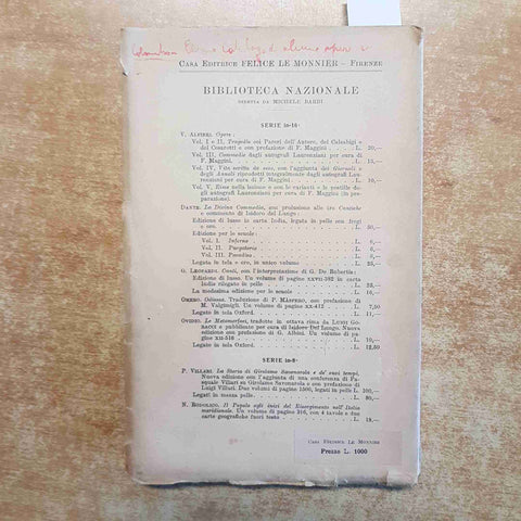 EPISTOLARIO DI VINCENZO MONTI volume quarto 1929 LE MONNIER Alfonso Bertoldi
