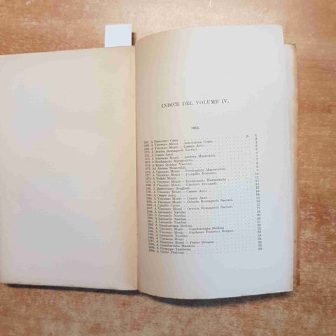 EPISTOLARIO DI VINCENZO MONTI volume quarto 1929 LE MONNIER Alfonso Bertoldi