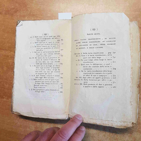 OPERE DI POTHIER TRATTATO DEI CONTRATTI DI LOCAZIONE volume primo 1817 SONZOGNO