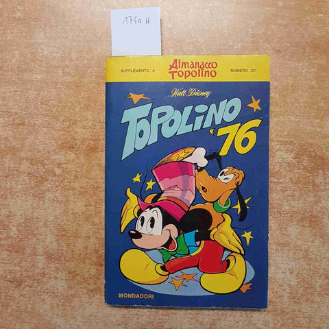 TOPOLINO '76 supplemento almanacco topolino n° 231 MONDADORI 1976 WALT DISNEY