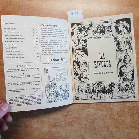 TEX TRE STELLE LA RIVOLTA 200 lire OTTOBRE 1968 BONELLI EDIZIONI ARALDO