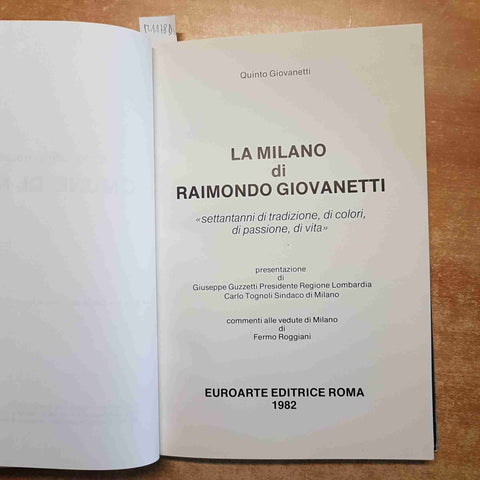 LA MILANO DI QUINTO GIOVANETTI i maestri della pittura EUROARTE ROMA 1982