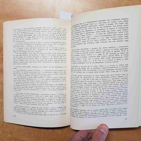NEL SEMITICO LA CHIAVE DELL'ETRUSCO de ghantuz cubbe 1983 ETRUSCHI
