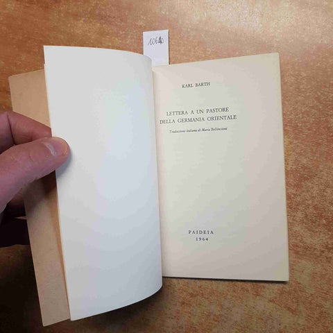KARL BARTH Lettera a un pastore della Germania orientale 1964 PAIDEIA