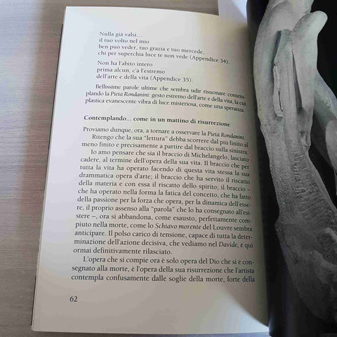LA PIETA' RONDANINI UNA LETTURA DEL MISTERO PASQUALE - PIERLUIGI LIA - ANCORA
