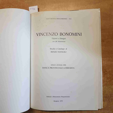 VINCENZO BONOMINI DIPINTI E DISEGNI 1975 RENZO MANGILI monumenta bergomensia