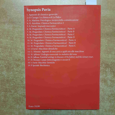SYNOPSIS BIOCHIMICA dalle lezioni PIETRO SPEZIALE medicina chirurgia PAVIA MEDEA