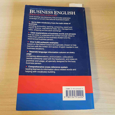 OXFORD DICTIONARY OF BUSINESS ENGLISH FOR LEARNERS OF ENGLISH - 1993