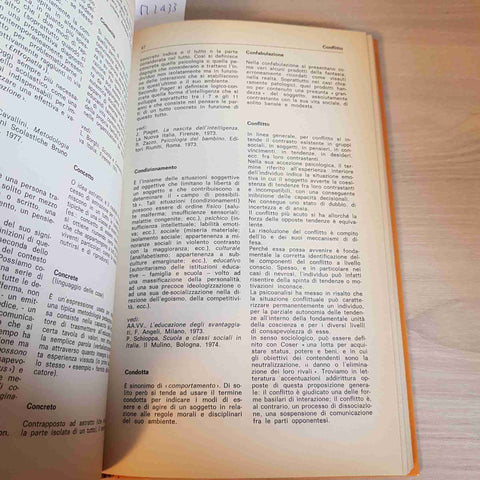 DIZIONARIO DI PSICO-SOCIO-PEDAGOGIA - PIERO BERTOLINI - BRUNO MONDADORI - 1980
