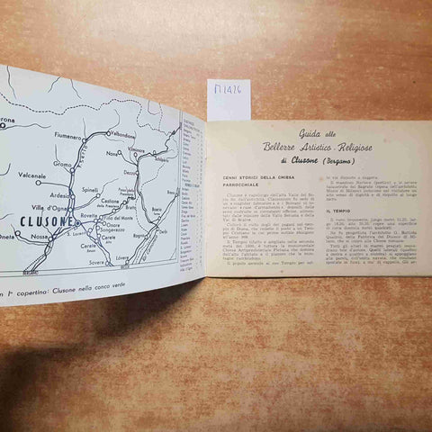 GUIDA ALLE BELLEZZE ARTISTICO RELIGIOSE DI CLUSONE bergamo 1957