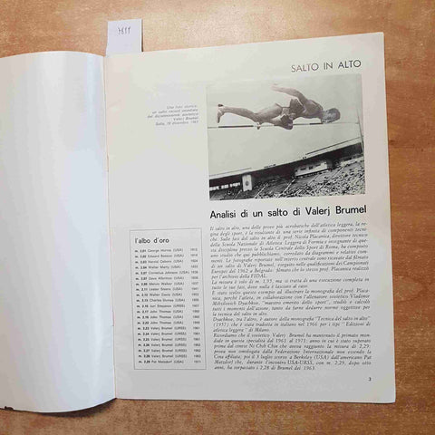 ANALISI DI UN SALTO DI VALERI BRUMEL Placanica CONI 1971 SALTO CON ASTA IN ALTO