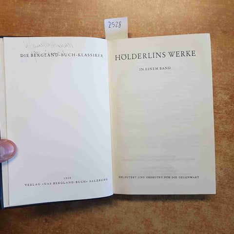 HOLDERLINS WERKE in einem band 1950 DBK DIE BERGLAND BUCH KLASSIKER