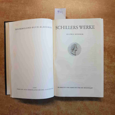 SCHILLERS WERKE in zwei banden 1950 DIE BERGLAND BUCH KLASSIKER