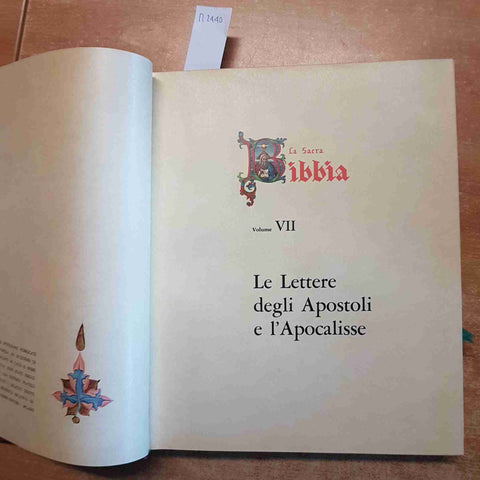 LA SACRA BIBBIA FABBRI 1965 VOLUME 7 LE LETTERE DEGLI APOSTOLI E L'APOCALISSE