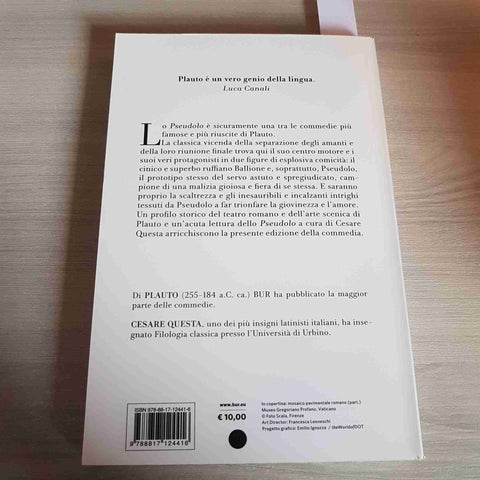 PSEUDOLO - PLAUTO testo latino a fronte BUR RIZZOLI - 2013