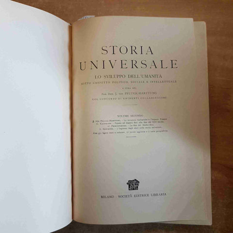 STORIA UNIVERSALE 2 MEDIO EVO pflugk-harttung 1931 EDITRICE LIBRARIA medioevo