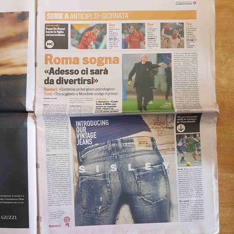 LA GAZZETTA SPORTIVA 28 MARZO 2010 scudetto roma totti mourinho ranieri toni