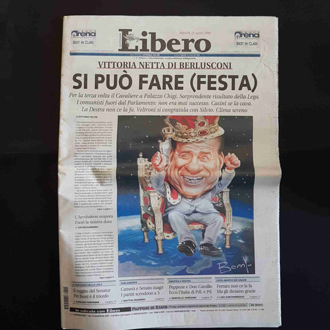 LIBERO VITTORIO FELTRI 15 APRILE 2008 VITTORIA BERLUSCONI CAVALIERE PALAZZO CHIG