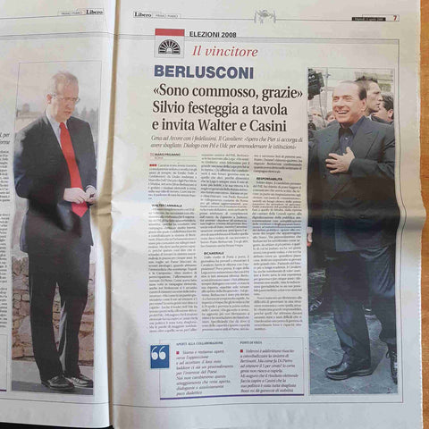 LIBERO VITTORIO FELTRI 15 APRILE 2008 VITTORIA BERLUSCONI CAVALIERE PALAZZO CHIG