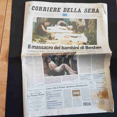 CORRIERE DELLA SERA 4 SETTEMBRE 2004 IL MASSACRO DEI BAMBINI DI BESLAN putin