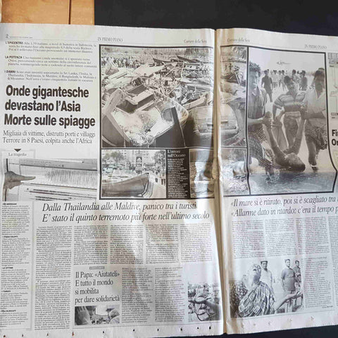 CORRIERE DELLA SERA 27 DICEMBRE 2004 MAREMOTO IN ASIA UNA CATASTROFE tsunami