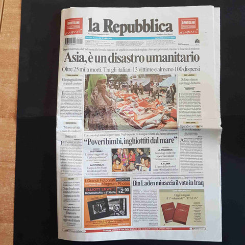 LA REPUBBLICA DICEMBRE 2004 ASIA E' UN DISASTRO UMANITARIO indonesia tsunami