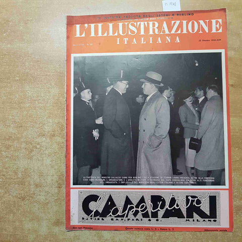 L'ILLUSTRAZIONE ITALIANA 25/10/1936 fascismo duce galeazzo campari olio sasso