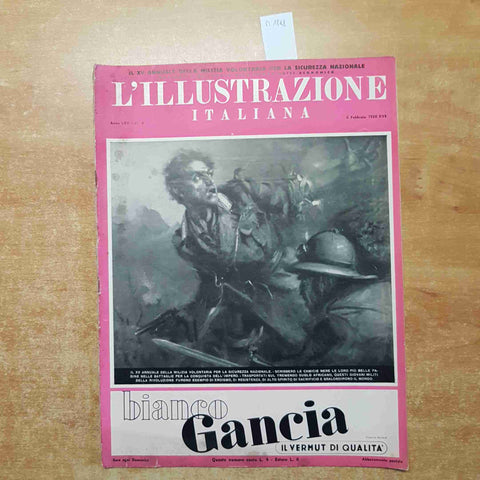 L'ILLUSTRAZIONE ITALIANA 06/02/1938 fascismo duce roosevelt camicie nere gancia