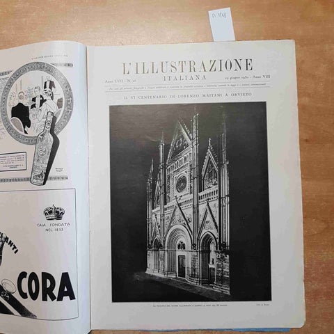 L'ILLUSTRAZIONE ITALIANA 29/06/1930 fascismo duce BITTER CAMPARI CORDIAL fascio