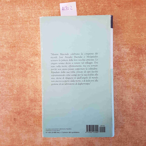 GABRIEL GARCIA MARQUEZ cent'anni di solitudine 2002 LA BIBLIOTECA DI REPUBBLICA