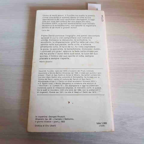IL SESTO ANGELO poesie scelte prima e dopo DAVID MARIA TUROLDO 1976 MONDADORI