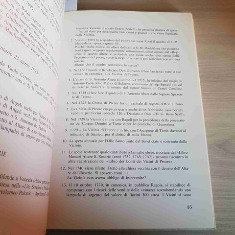 PREORE IN GIUDICARIE volume 1 PAOLO SCALFI BAITO trento EDITRICE LA GRAFICA 1984