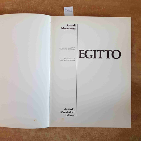 EGITTO MEMFI SAQQARAH LUQSOR - grandi monumenti MONDADORI 1974 BAROCAS NIEMEYER