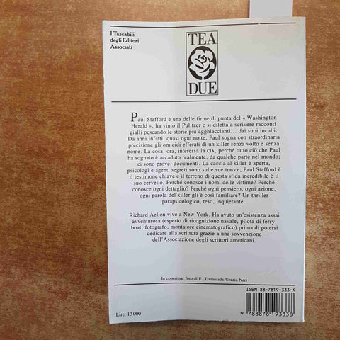 RICHARD AELLEN - OCCHIO ROSSO thriller parapsicologico TEA 1993