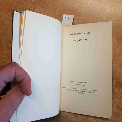 RAINER MARIA RILKE - REQUIEM 1949 NIEHANS & ROKITANSKY VERLAG ZURICH